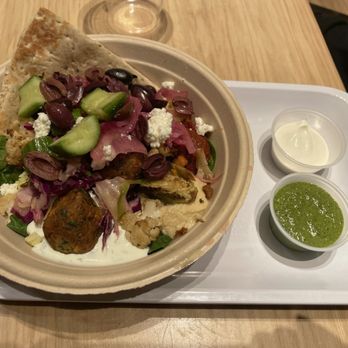 CAVA - Falafel and roasted veggies bowl - Mediterranean Near Me - Williamsburg, Virginia CAVA - Falafel and roasted veggies bowl - Mediterranean Near Me - Williamsburg, Virginia