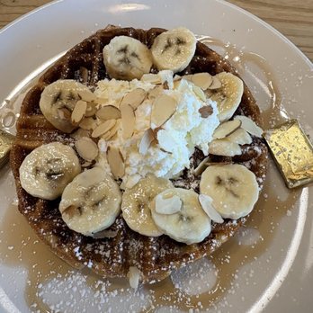 Crepeccino - Banana Pecan Waffle. - Breakfast & Brunch Near Me - Cibolo, Texas