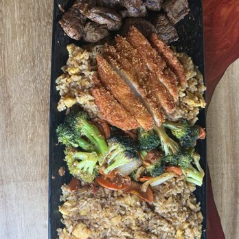 Volcano Grille - Filet mignon and Chicken Katsu with grilled rice and hibachi veggies! - Japanese Near Me - Las Vegas, Nevada Volcano Grille - Filet mignon and Chicken Katsu with grilled rice and hibachi veggies! - Japanese Near Me - Las Vegas, Nevada