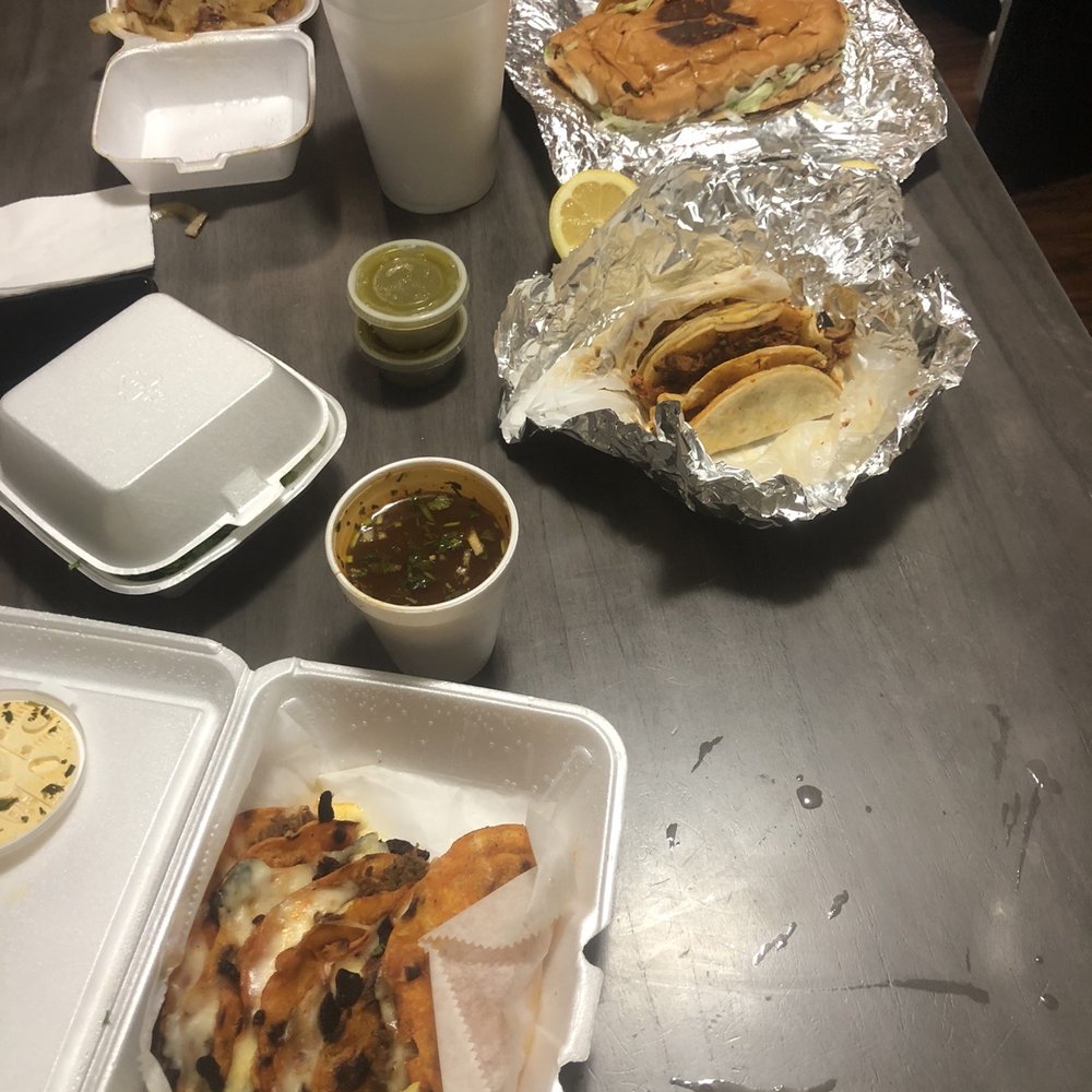 Birra tacos, pastor tacos, chicken torta, cooked onions, and Horchata! Birra tacos, pastor tacos, chicken torta, cooked onions, and Horchata!
