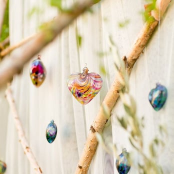Tokenz - Glass hearts from Tokenz that adorned our wedding chuppah - Jewelry Near Me - Half Moon Bay, California Tokenz - Glass hearts from Tokenz that adorned our wedding chuppah - Jewelry Near Me - Half Moon Bay, California