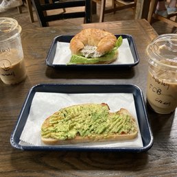 Avocado Toast, Chicken Salad Sandwich, Cold Brew, iced caramel latte Avocado Toast, Chicken Salad Sandwich, Cold Brew, iced caramel latte