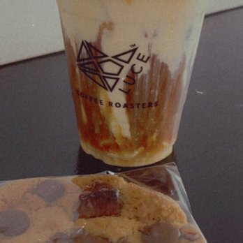 Luce Ave Coffee Roasters - Creamericano & chocolate chip cookie - Coffee & Tea Near Me - Houston, Texas