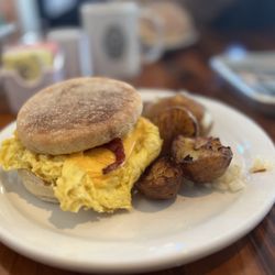 Bacon Egg, Cheese and Meat Sandwich