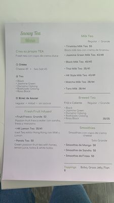 Menu photo 3 Snowy Tea Tijuana, BCN Menu photo 3 Snowy Tea Tijuana, BCN