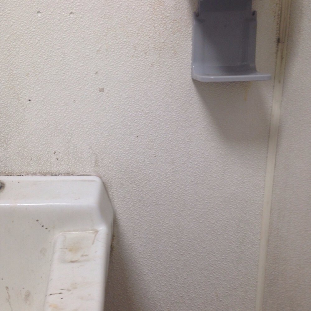 Dunkin' -  a dirty bathroom with a sink and soap dispenser - Coffee & Tea Near Me - Ridgefield, Connecticut