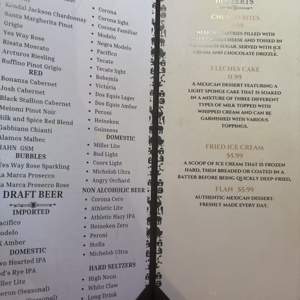 Acapulco Mexican Grill - Dessert menu - Mexican Near Me - Grand Rapids, Michigan