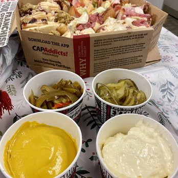 Capriotti's Sandwich Shop - 12.11.20 sides - Mayo, mustard, pickles, pepper relish - Sandwiches Near Me - Granite Bay, California Capriotti's Sandwich Shop - 12.11.20 sides - Mayo, mustard, pickles, pepper relish - Sandwiches Near Me - Granite Bay, California