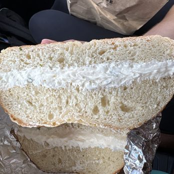 Luke's New York Bagels - Asiago with chive cream cheese - Breakfast & Brunch Near Me - Gainesville, Florida