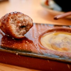 Drunken Monk - chicken meatball skewer
