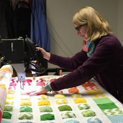 Burlington Electric Quilters - The machine glides very easily - can use 1 - or 2 hands depending on comfort level.