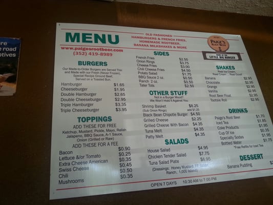 Menu photo 8 Paige's Root Beer Lecanto, FL Menu photo 8 Paige's Root Beer Lecanto, FL