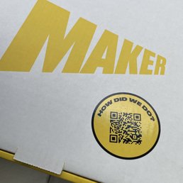 a box with a qr code on it