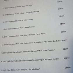 K & L Wine Merchants - Example of tasting list