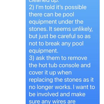 G&D Pool’s - excuses why they did such a mediocre job & admit they let it all go into my skimmer. - Pool & Hot Tub Service Near Me