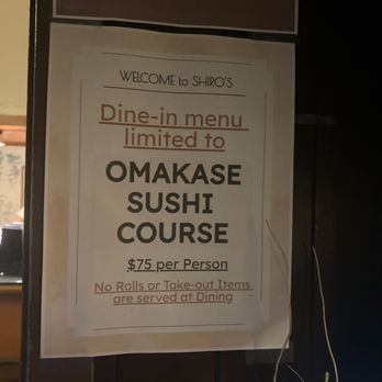 Shiro's - Menu 10/2021 - Sushi Bars Near Me - Seattle, Washington