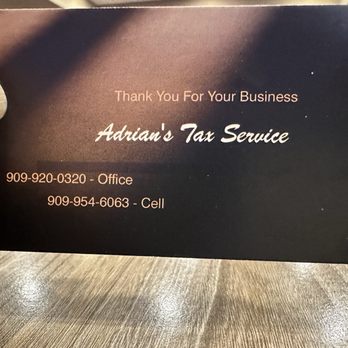 Adrian’s Tax Service - Business Card (rear) - Tax Services Near Me