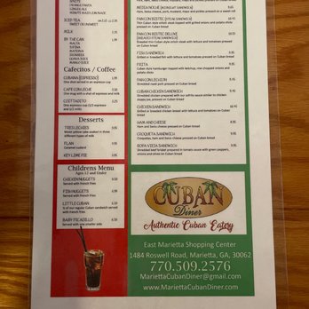 Cuban Diner - Update back of menu 12/5/2021 - Cuban Near Me - Marietta, Georgia Cuban Diner - Update back of menu 12/5/2021 - Cuban Near Me - Marietta, Georgia