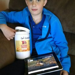 Theos Enterprise - Our Grandson loves this seasoning. Thank you Ted! He even signed the large bottle of seasoning!