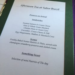 Sabor Brazil - Afternoon tea menu