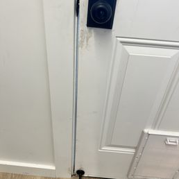 Before photo of door damaged by dog Before photo of door damaged by dog