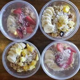 Love their fresh acai bowls. Always half a bowl for the little kiddos