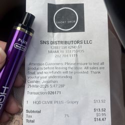 SNS Smoke Shop - The vape that I bought.