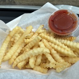 Hot delicious perfectly cooked crinkle cut fries, in my opinion.