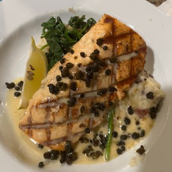 The Mansion - Grilled salmon - New American Near Me - Melbourne, Florida