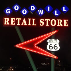 Goodwill Industries - The retro Goodwill sign lights up historic Route 66.
