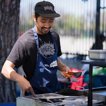Banger Lumpia - Chef Mike Obedoza with the taco cart / taco person - Caterers Near Me