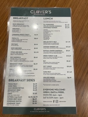 Menu photo 4 Clover's Skaneateles, NY