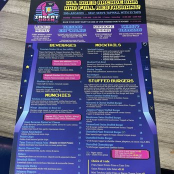 Insert Coin - Menu - Bars Near Me - Olympia, Washington