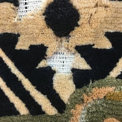 Northside Carpets & Oriental Rugs - TIBETAN MOTH DAMAGE BEFORE