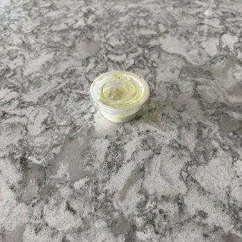 The Chipper - They give you no sauce and charge $1 for this tiny cup which isn't enough to last your whole meal. - Fish & Chips Near Me - Katy, Texas The Chipper - They give you no sauce and charge $1 for this tiny cup which isn't enough to last your whole meal. - Fish & Chips Near Me - Katy, Texas