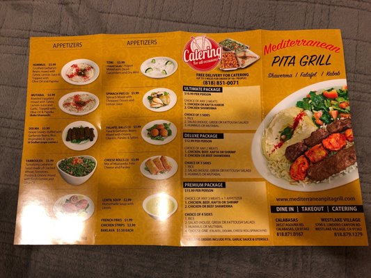 Menu photo 2 Mediterranean Pita Grill Calabasas, CA Menu photo 2 Mediterranean Pita Grill Calabasas, CA