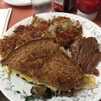 Hungry Fox - Shared with family, the Eddie Sandwich, Steak, & Hashbrowns - Breakfast & Brunch Near Me - North Hollywood, California Hungry Fox - Shared with family, the Eddie Sandwich, Steak, & Hashbrowns - Breakfast & Brunch Near Me - North Hollywood, California