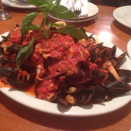 Calamari Marinara Over Linguine
