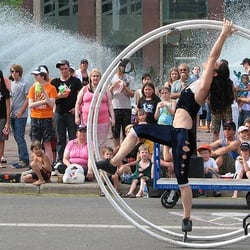 Edmonton Street Performers Festival - Hug a clown. Photo courtesy of flickr.com.