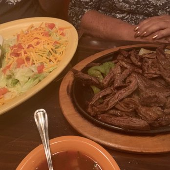 Margarita's Restaurant - Fajitas with a side salad for my GF friends.  It usually comes with tortillas. - Mexican Near Me - Wappingers Falls, New York