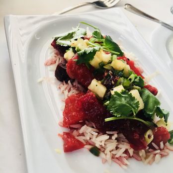 Red Hat on the River - Beet-Mania~~~(Beets Marinated In Tamari/Soy/Ginger Over Coconut Basmati Rice) - Seafood Near Me - Irvington, New York Red Hat on the River - Beet-Mania~~~(Beets Marinated In Tamari/Soy/Ginger Over Coconut Basmati Rice) - Seafood Near Me - Irvington, New York