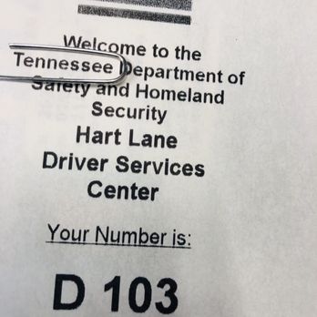 Davidson County Driver Services Center - Ticket to get a picture taken. - Departments of Motor Vehicles Near Me - Nashville, Tennessee