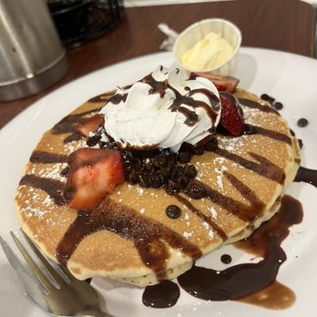 Stacks Kitchen - Strawberry chocolate chip pancakes - Breakfast & Brunch Near Me - Matthews, North Carolina Stacks Kitchen - Strawberry chocolate chip pancakes - Breakfast & Brunch Near Me - Matthews, North Carolina