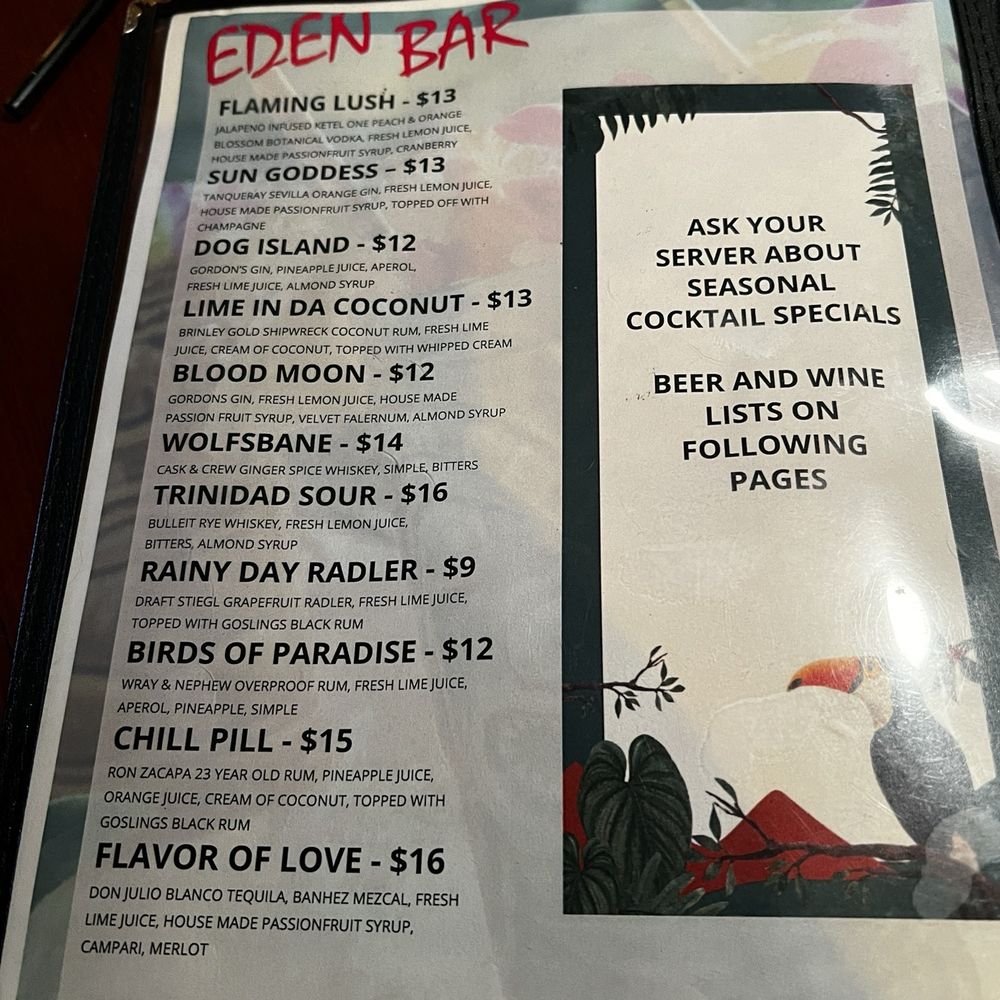Eden Bar - Menu - Bars Near Me - Maitland, Florida