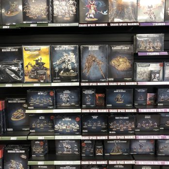 Warhammer - Manhattan Beach - Amazing selection of all factions (Sigmar on the other wall) photo of my personal favorite! Chaos space marines - Tabletop Games Near Me - Manhattan Beach, California