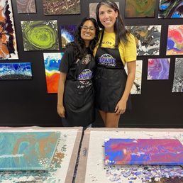 Courtney and I with our fluid art! Courtney and I with our fluid art!