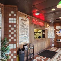 Take out counter and menu board.