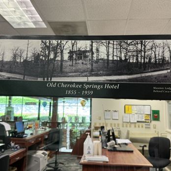 Chesnee Library - Inside with a picture of the old and gone Cherokee Springs Hotel! - Libraries Near Me - Chesnee, South Carolina