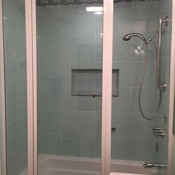No Limit Glass - White door partition for steam shower. - Glass & Mirrors Near Me No Limit Glass - White door partition for steam shower. - Glass & Mirrors Near Me