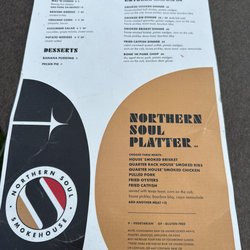Northern Soul Smokehouse - Menu